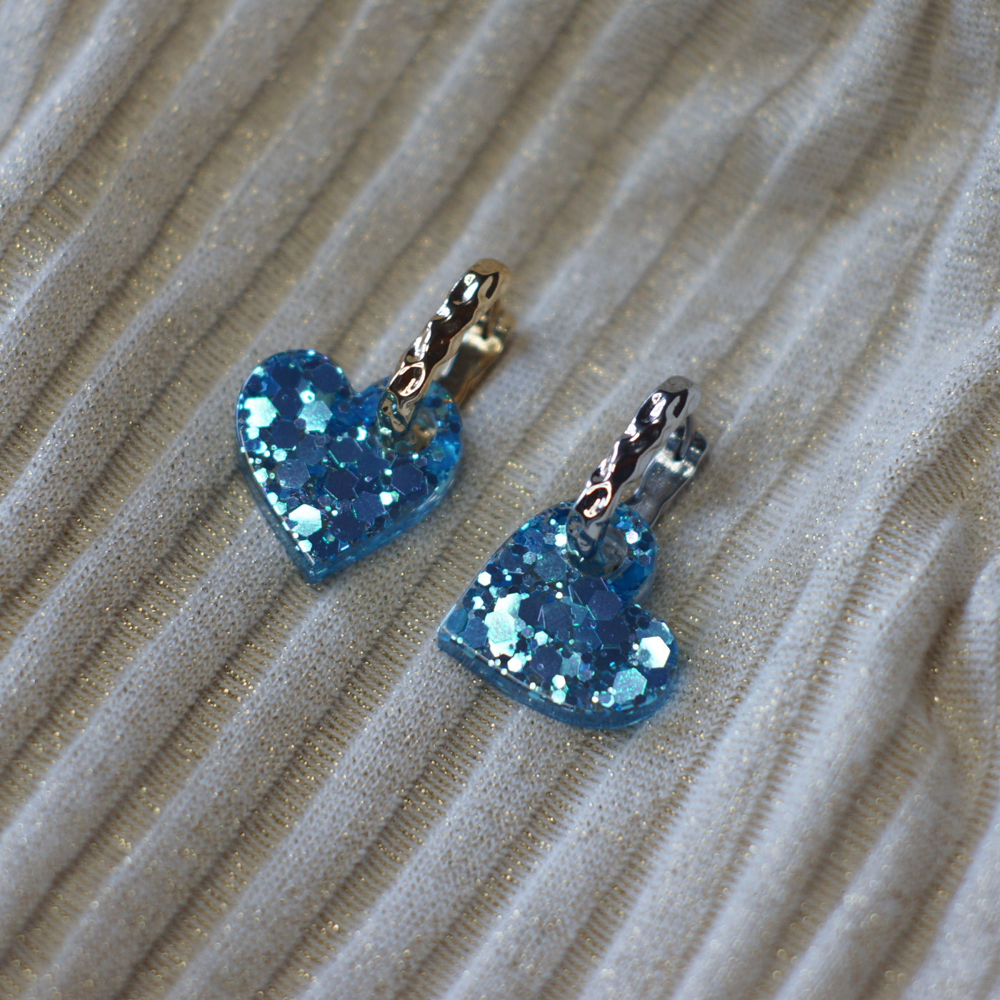 Heart Charms Light Blue