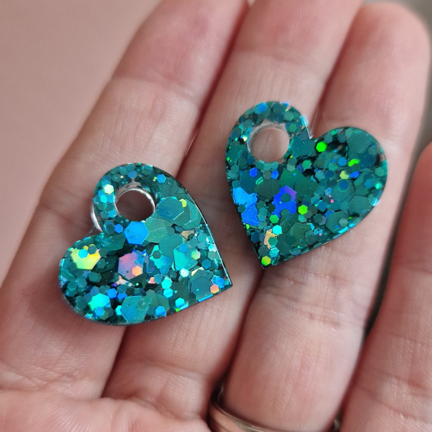 Heart Charms Emerald