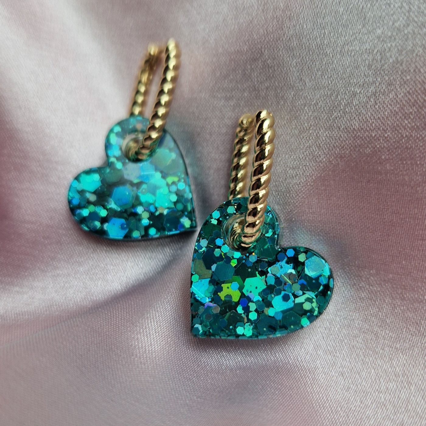 Heart Charms Emerald