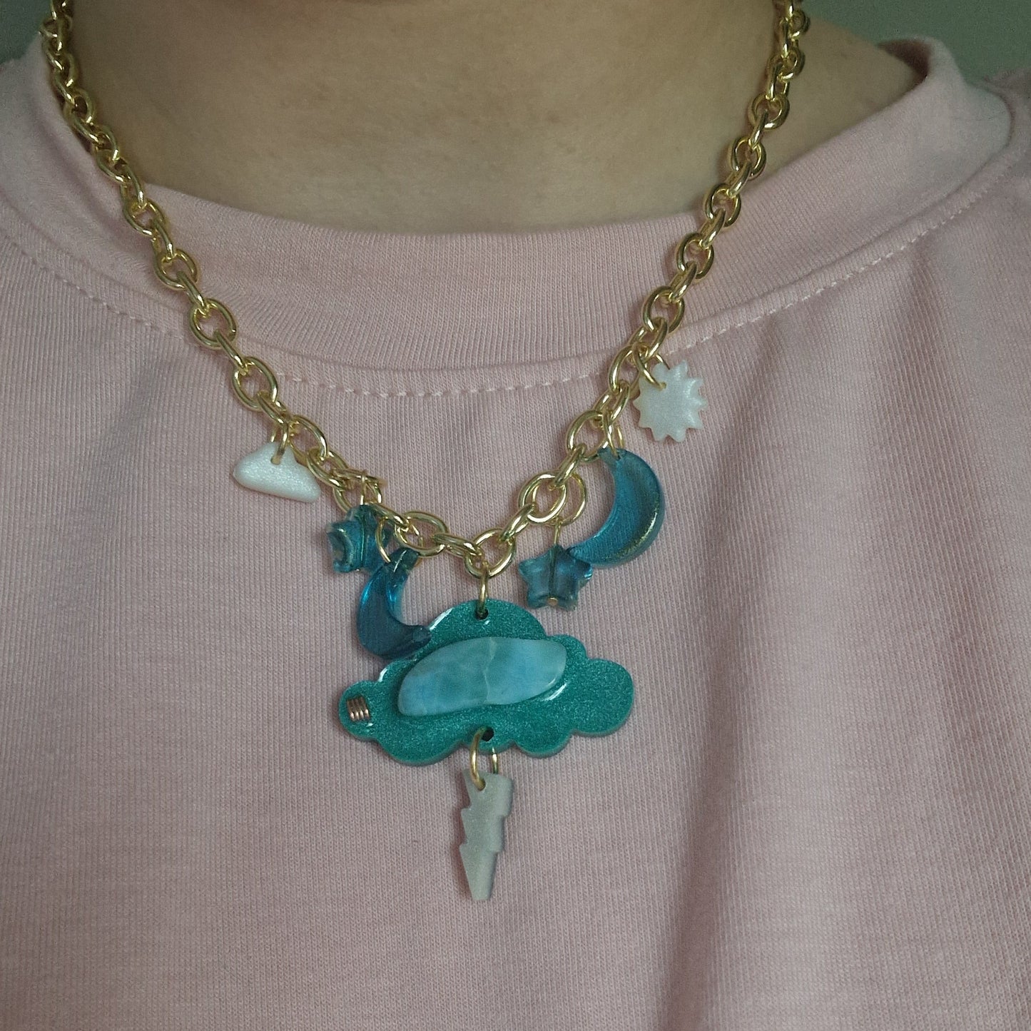 Dreamy Sky Necklace / Happy Little Clouds