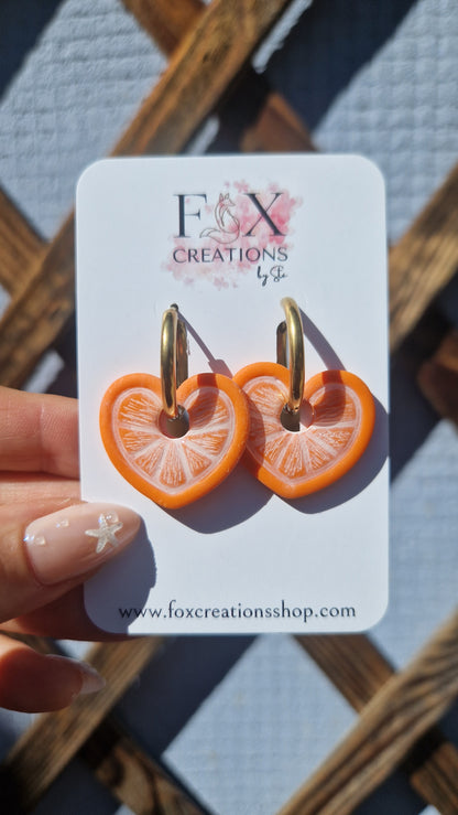 Orange Heart Charms