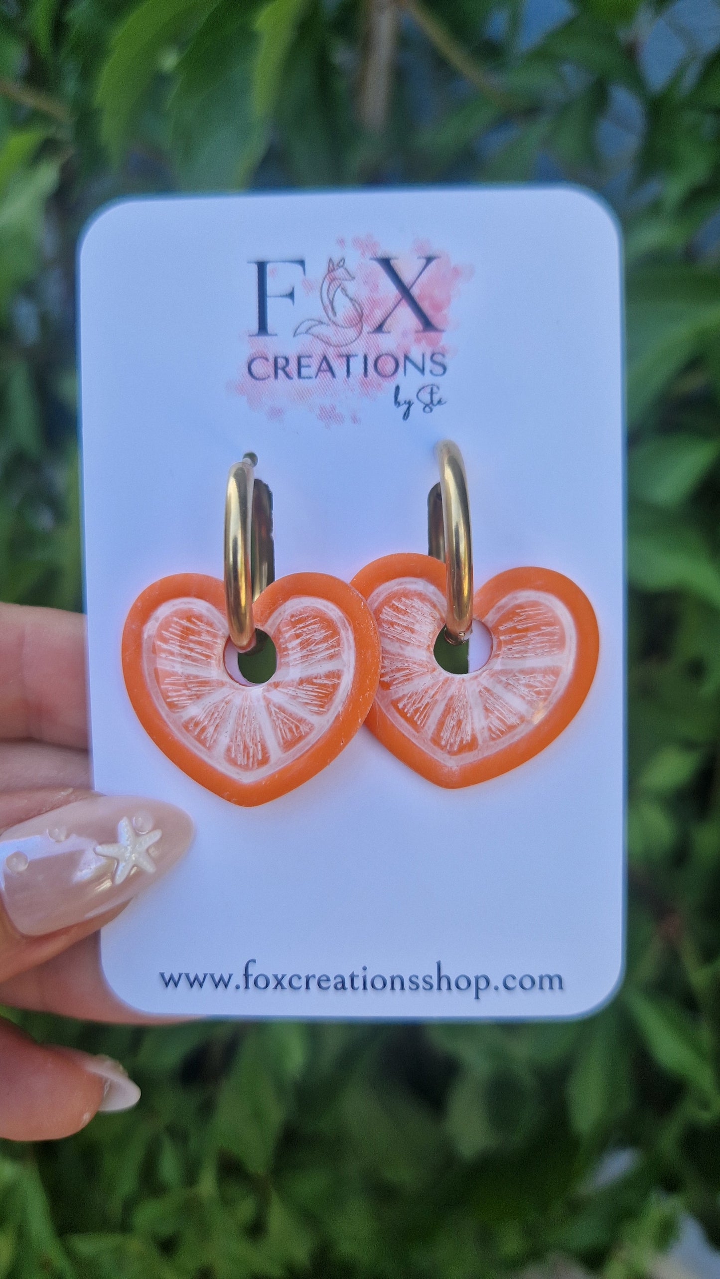 Orange Heart Charms