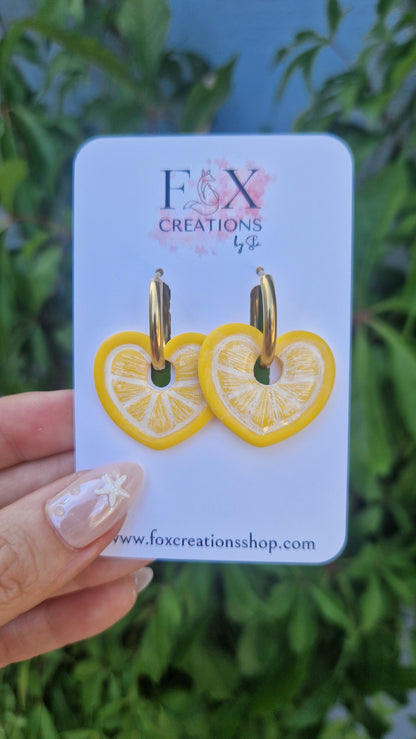 Lemon Heart Charms