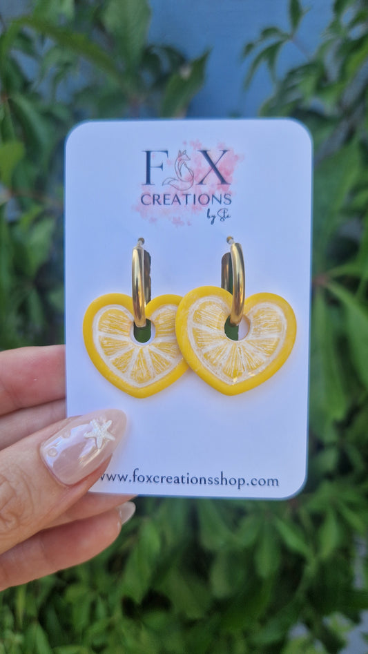 Lemon Heart Charms