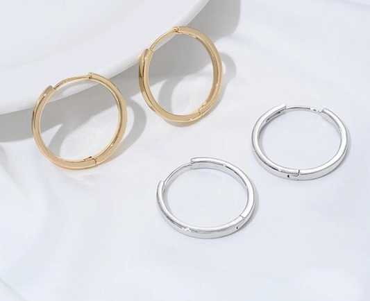 Bossed Hoop Earrings (Gold/Silver)