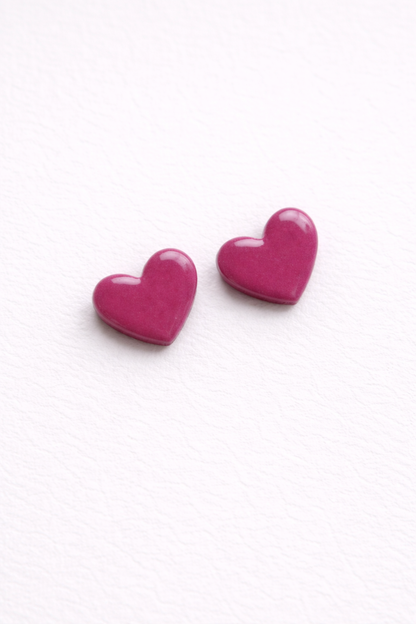 Heart Studs Berry