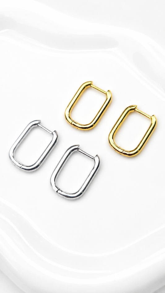 Bossed Hoop Earrings (Gold/Silver)