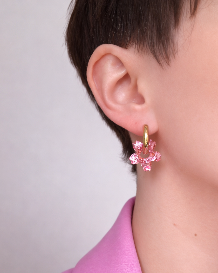 Sakura Hoop Earrings Charms