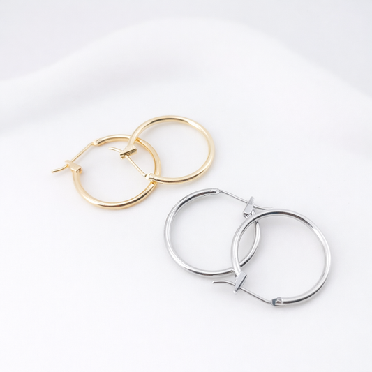 French Clip Hoop Earrings (Gold/Silver)