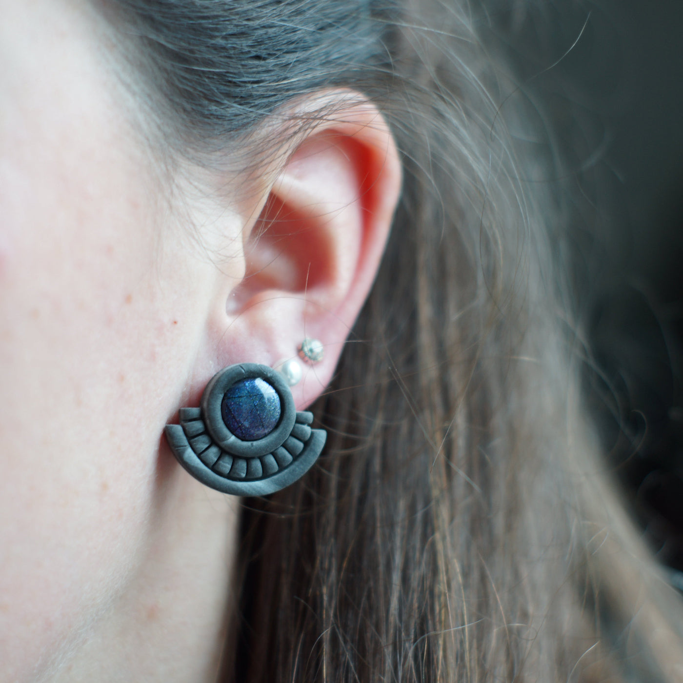 Faux Labradorite Inlay Plugs