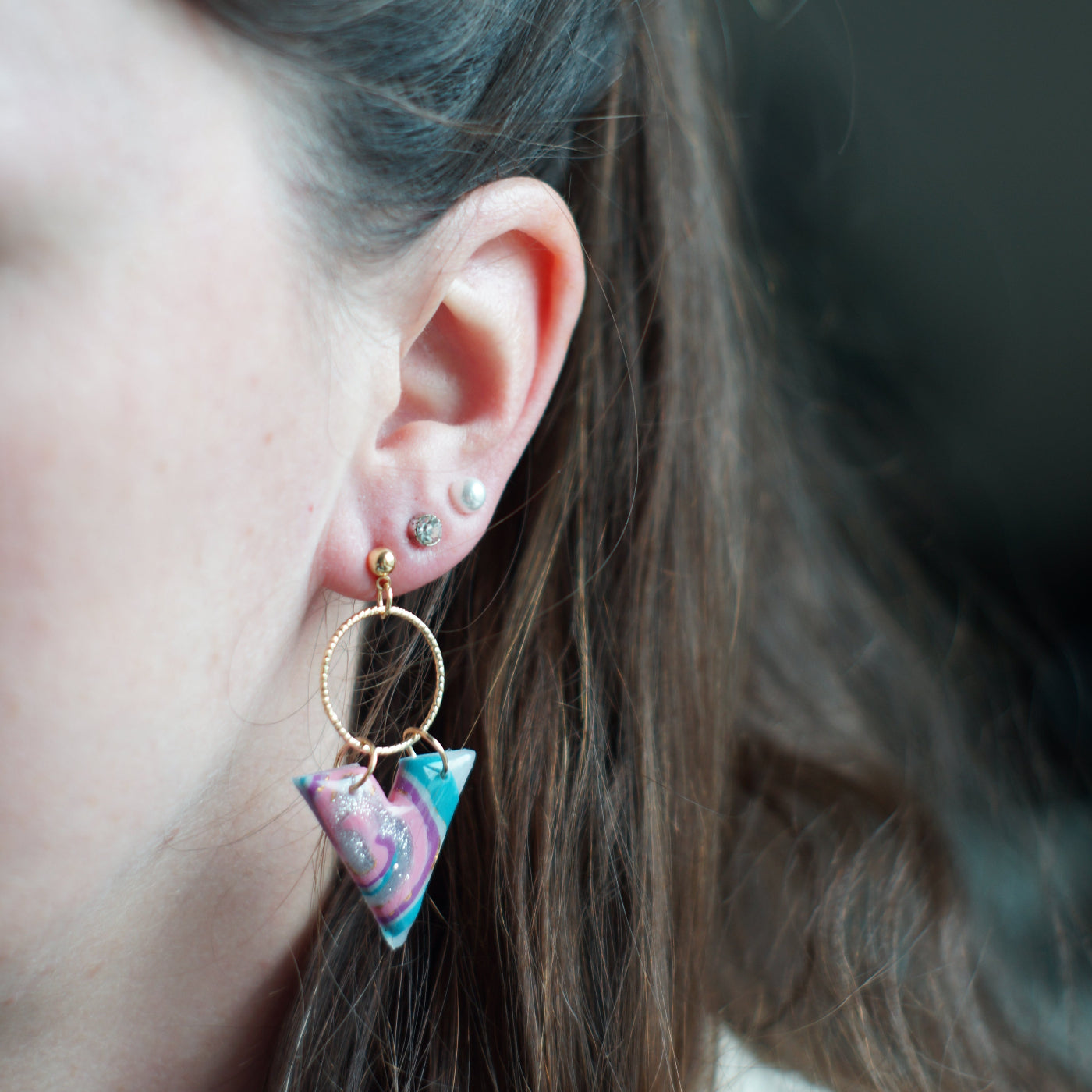 Rainbow Agate V Circles