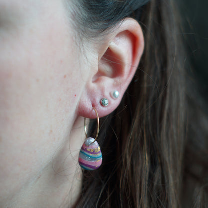 Rainbow Agate Hoop Earrings
