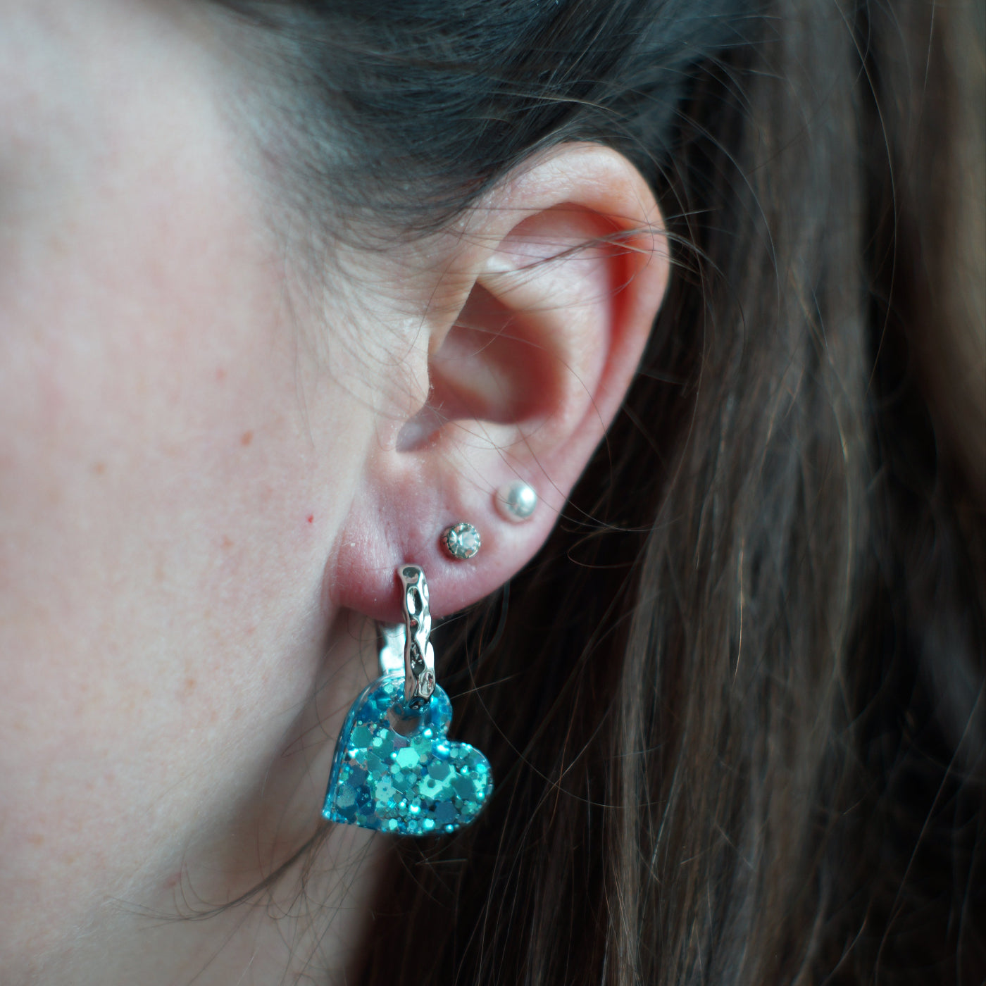 Heart Charms Light Blue