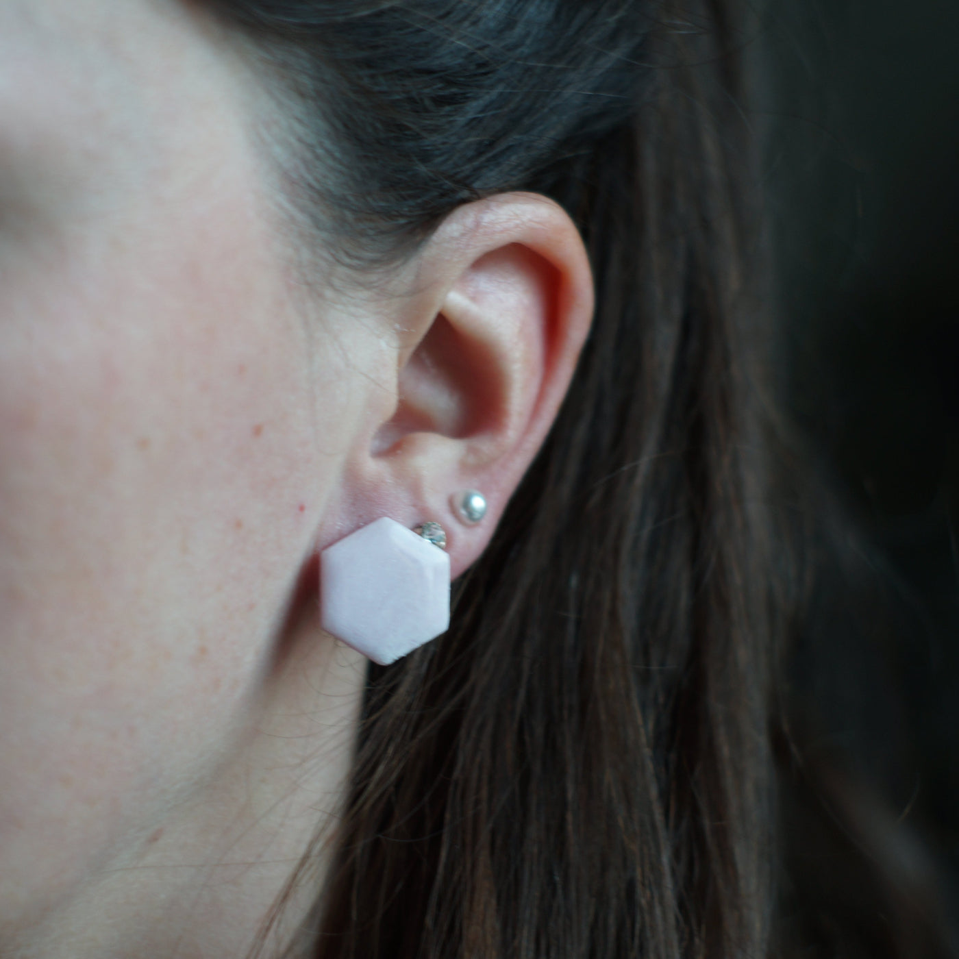 Faux Rosequarz Stecker