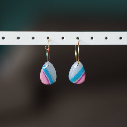 Rainbow Agate Hoop Earrings