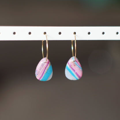 Rainbow Agate Hoop Earrings