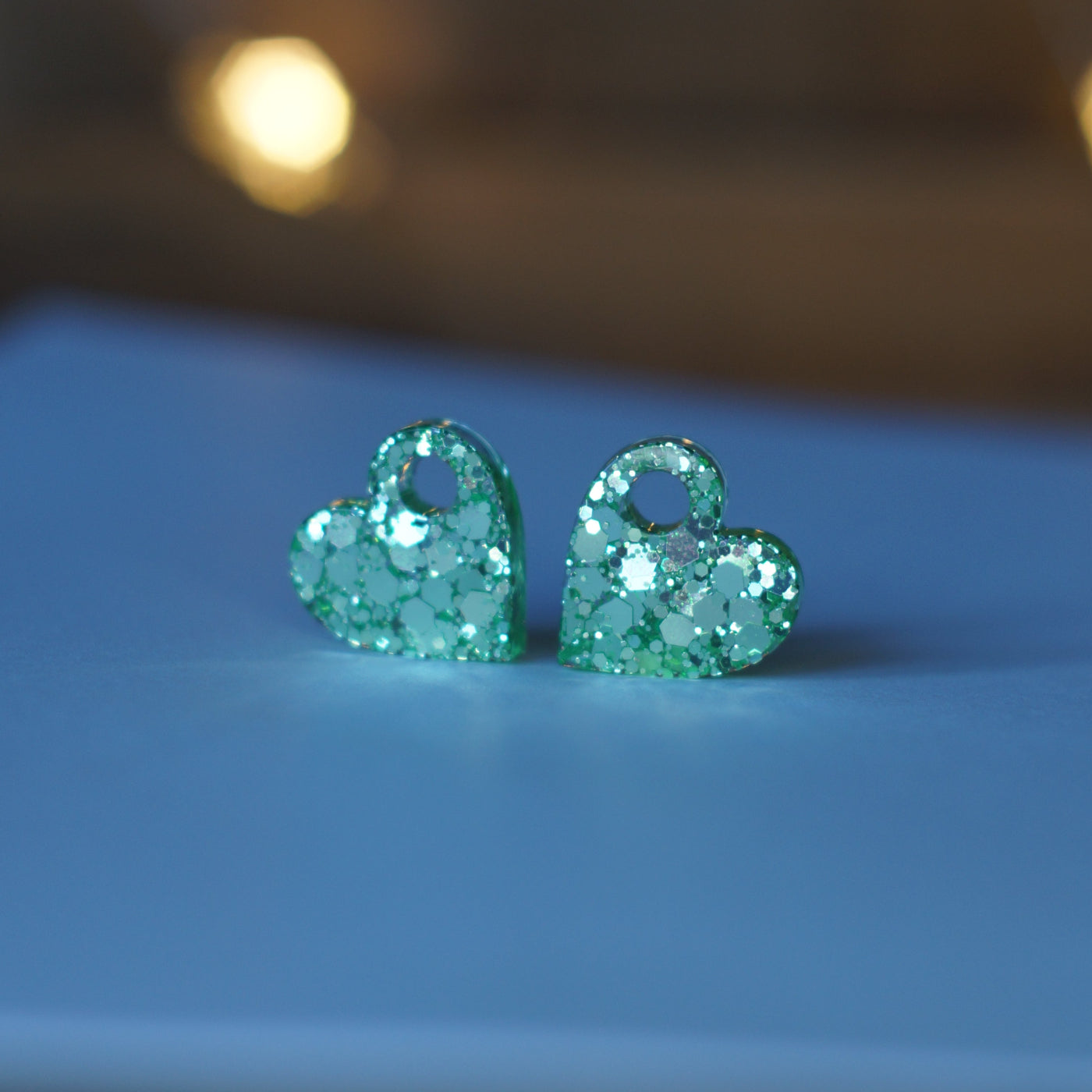 Heart Charms Light Green