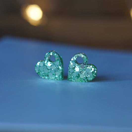 Heart Charms Light Green