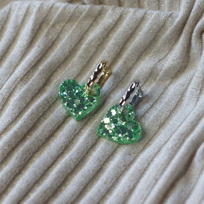 Heart Charms Light Green