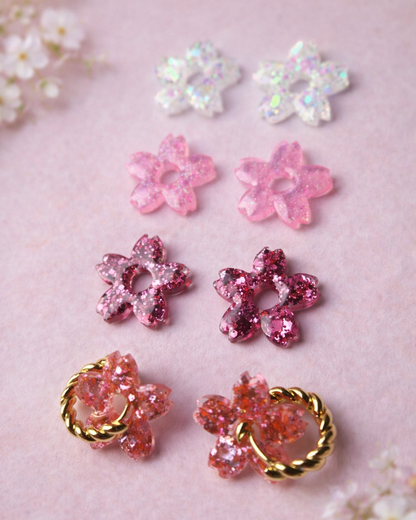 Sakura Hoop Earrings Charms