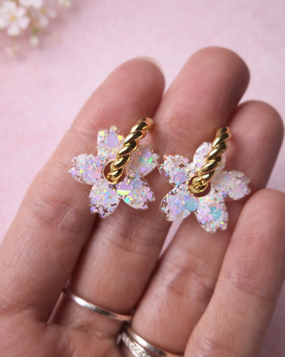Sakura Hoop Earrings Charms