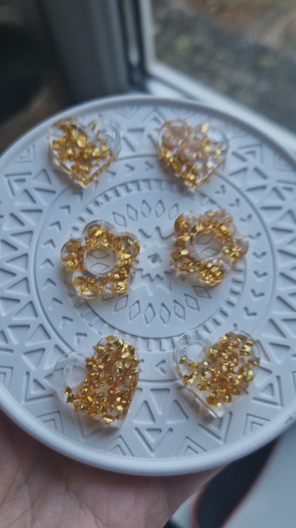 Heart Charms Gold Nuggets