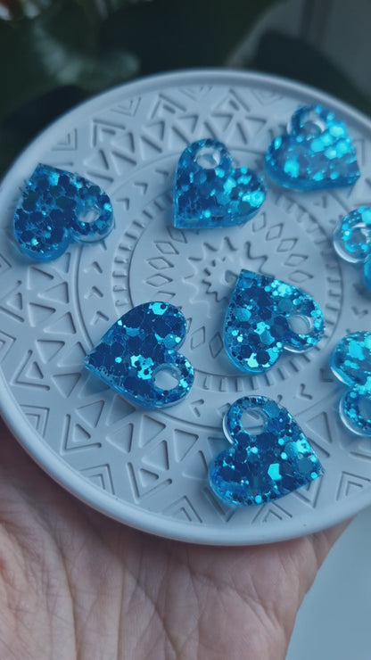 Heart Charms Light Blue