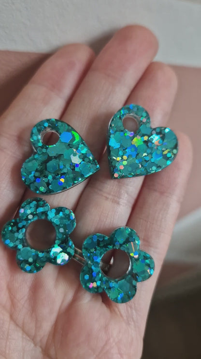 Heart Charms Emerald