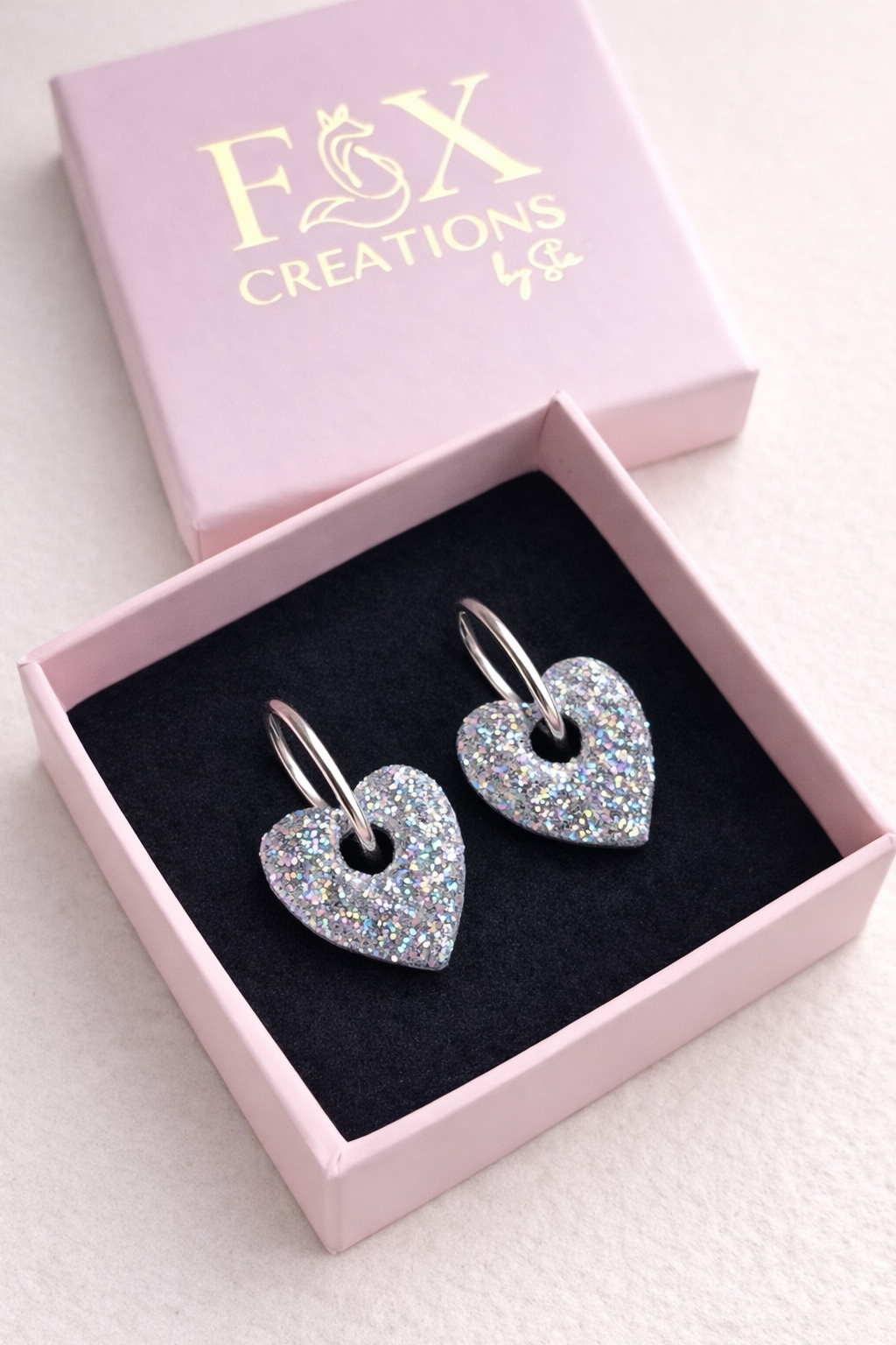 Heart Charms Discosilver