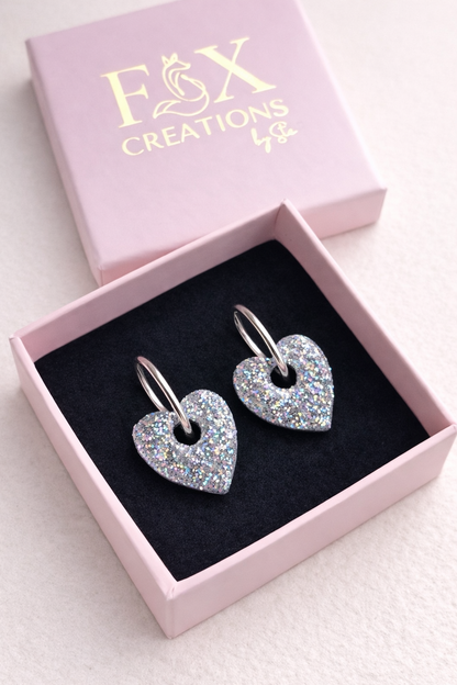 Heart Charms Discosilver