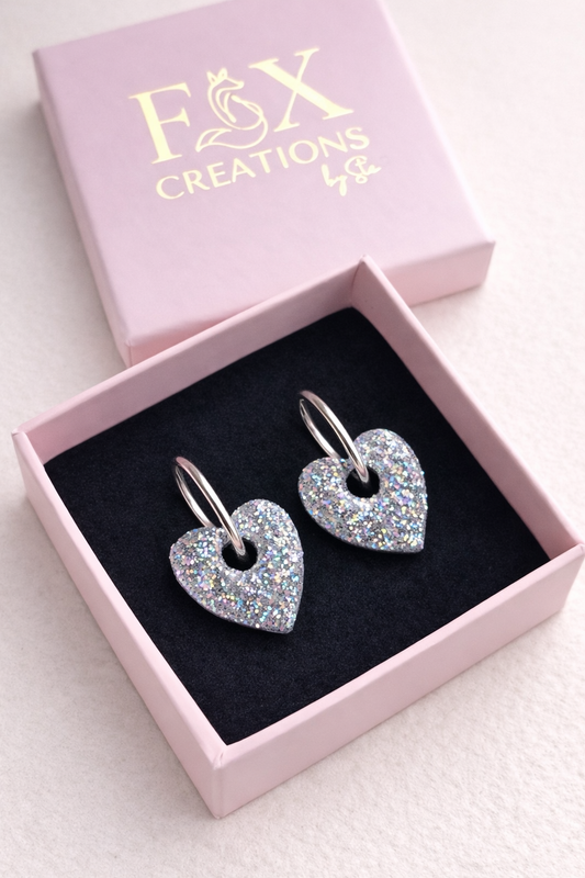 Heart Charms Discosilver